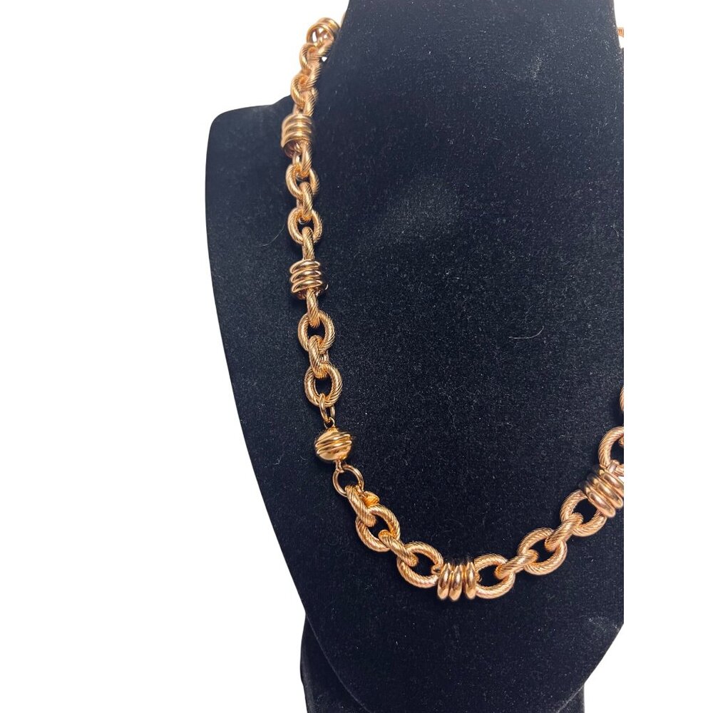 Bronzo Italia 20" Chunky Textured Status Link Necklace (6288) - Picture 3 of 8